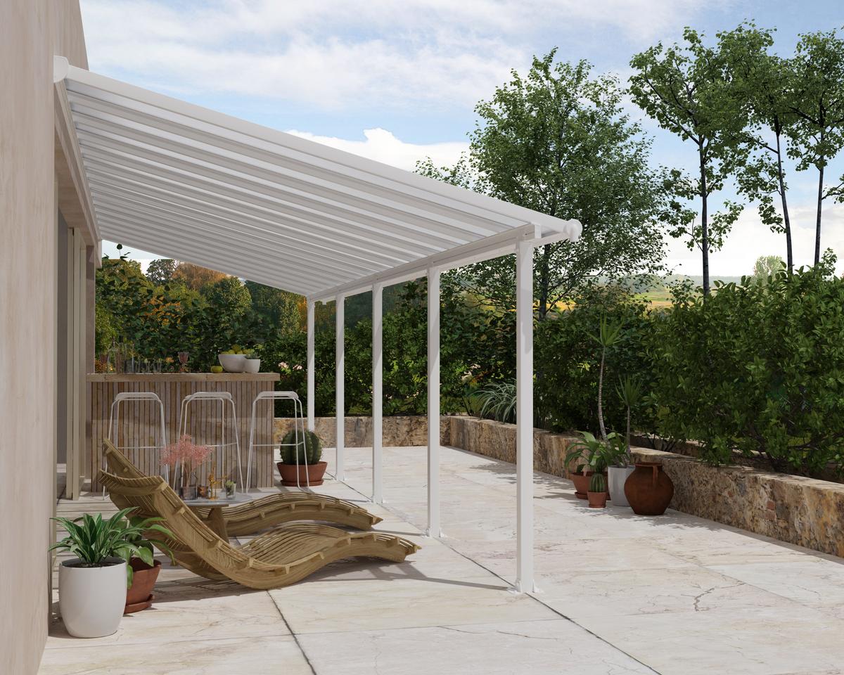 Olympia™ Patio Cover ~10 ft. x 30 ft. White Frame White Panels | Palram-Canopia - Awnings-Canada