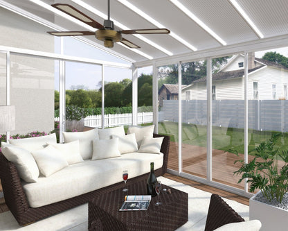 SanRemo™ 10 ft. x 18 ft. Solarium Patio Enclosure White Frame White Roof Clear Side Panels | Palram-Canopia - Awnings-Canada
