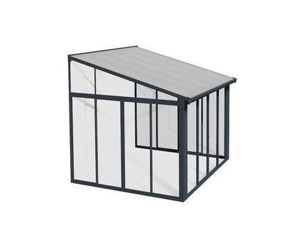 SanRemo 10 ft. x 10 ft. Solarium Patio Enclosure Grey Frame Translucent Roof | Palram-Canopia Canopia by Palram