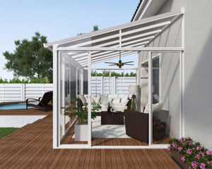 SanRemo 10 ft. x 10 ft. Solarium Patio Enclosure White Frame Translucent Roof | Palram-Canopia Canopia by Palram