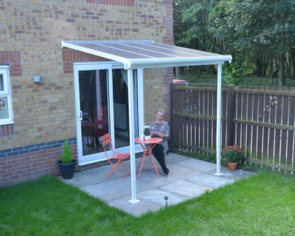 Sierra™ Patio Cover 7.5 ft. x 7.5 ft. White Frame Clear Panels | Palram-Canopia - Awnings-Canada