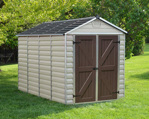 Skylight™ ~6 ft. x 10 ft. Storage Shed Beige Walls Brown Doors | Palram-Canopia - Awnings-Canada
