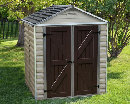 Skylight™ ~6 ft. x 5 ft. Storage Shed Beige Walls Brown Doors | Palram-Canopia - Awnings-Canada