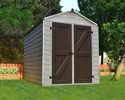 Skylight™ ~6' x 7' 5" Storage Shed Beige Walls Brown Doors | Palram-Canopia - Awnings-Canada