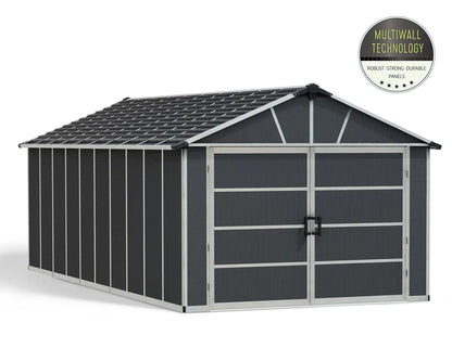 Yukon™ ~11 ft. × 21 ft. Skylight™  Garage Shed in Grey | Palram-Canopia Canopia by Palram