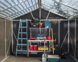 Yukon™ ~11 ft. × 13 ft. Skylight™ Storage Shed in Grey | Palram-Canopia - Awnings-Canada